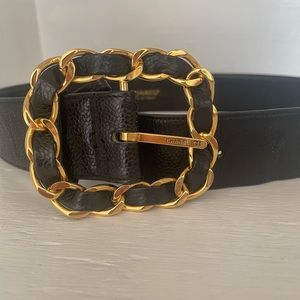 SPECIAL SALE‼️Authentic Chanel black  caviar leather belt.
